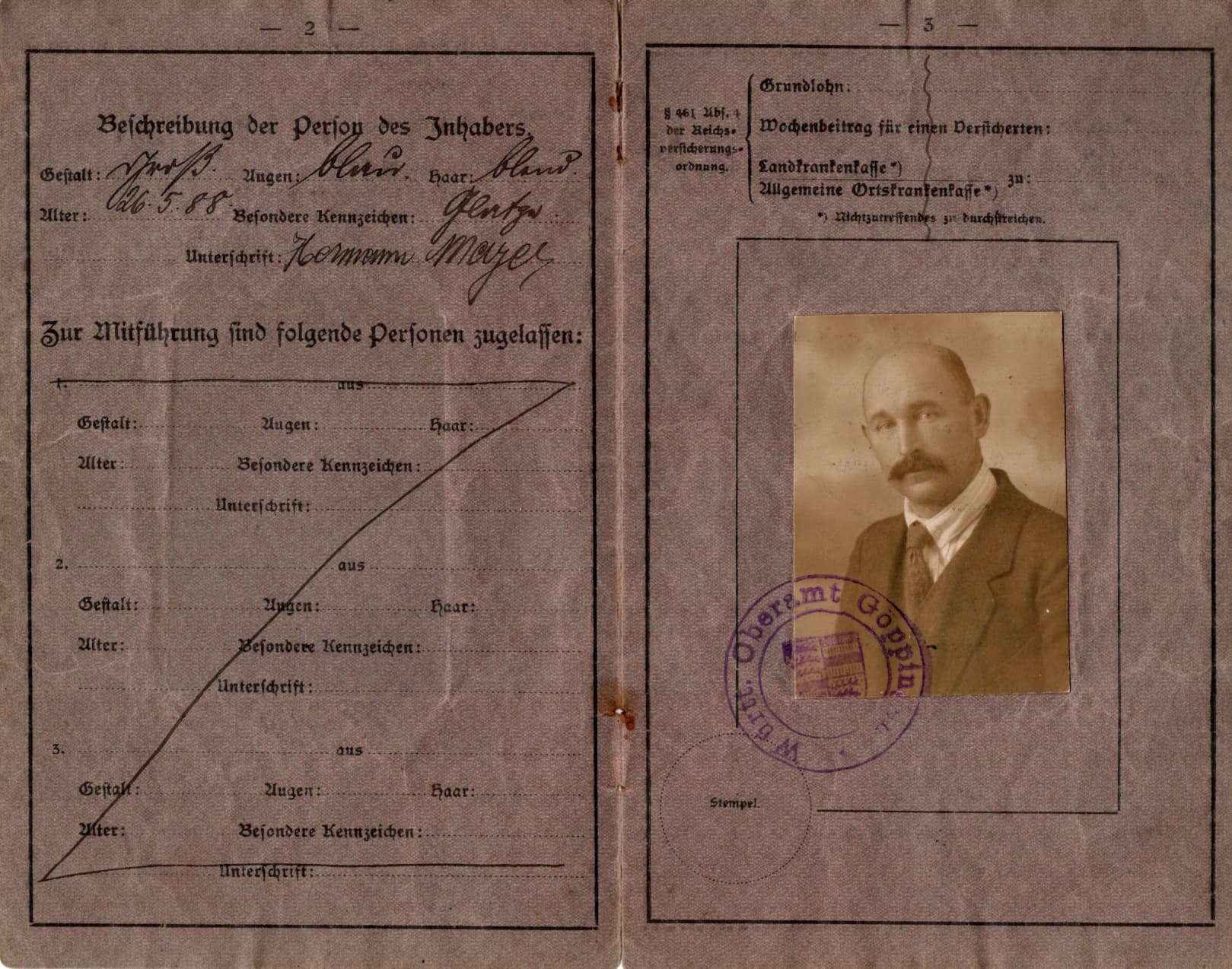 Wandergewerbeschein, Seite 2