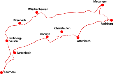 Karte der Drei-Kaiserberge-Tour