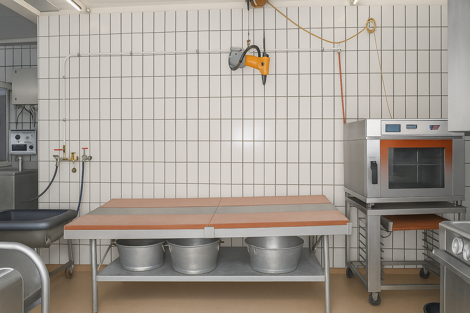 Moderne Maschinen in der Wurstküche